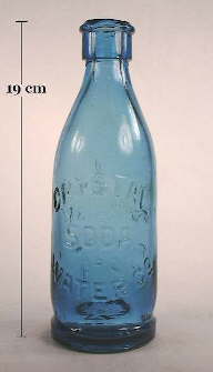 Crystal Soda Water bottle in a medium sapphire blue color; click to enlarge.