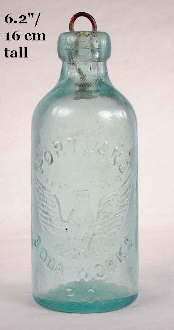 Hutchinson soda with applied finish from 1880's; click to enlarge.