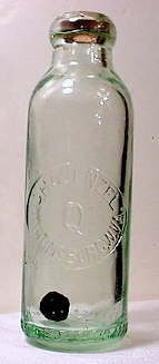 1880s Roorbach closure soda bottle; click to enlarge.