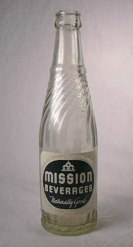 Mission Beverages soda bottle from the 1940's,